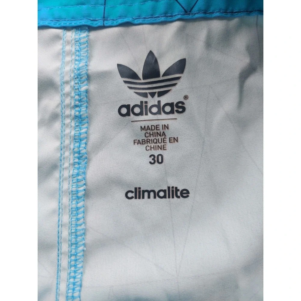 Adidas Board Shorts Mens‎ 30 Blue Climalite Geometric Swim Trunks Cargo Pocket